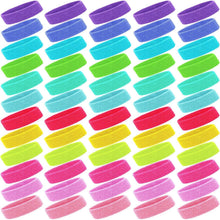 Load image into Gallery viewer, 60 Pack Neon Sports Sweatbands - Breathable Headbands for Active Lifestyle