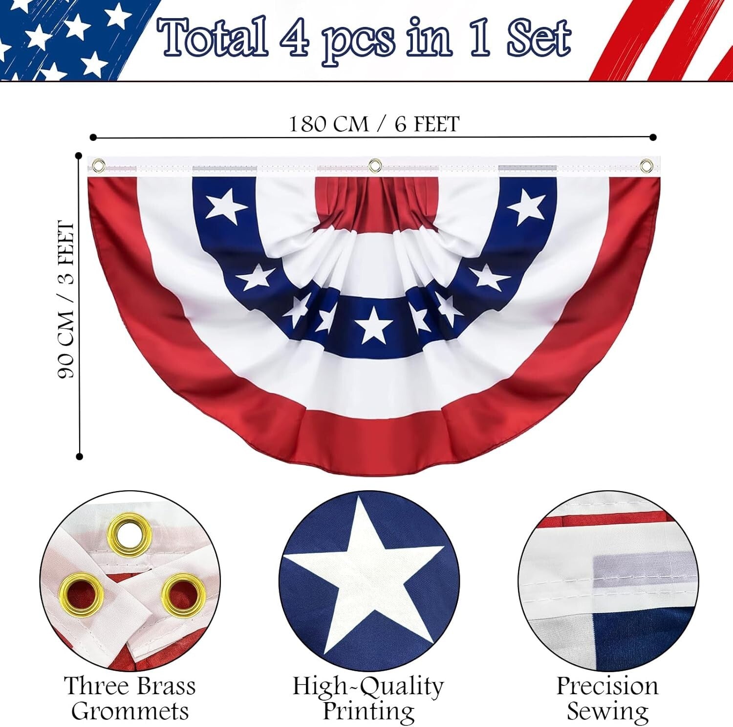 Vivid 3x6 Feet American Flag Banners - Perfect for Memorial Day Celebrations