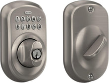Load image into Gallery viewer, Plymouth Keyless Deadbolt - Illuminated Keypad Entry Lock in Sleek Satin Nickel