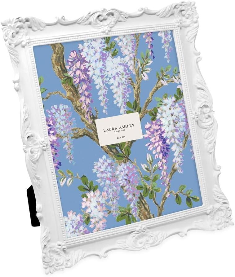 8x10 Elegant Handcrafted Floral Picture Frame – Tabletop and Wall Mount Design