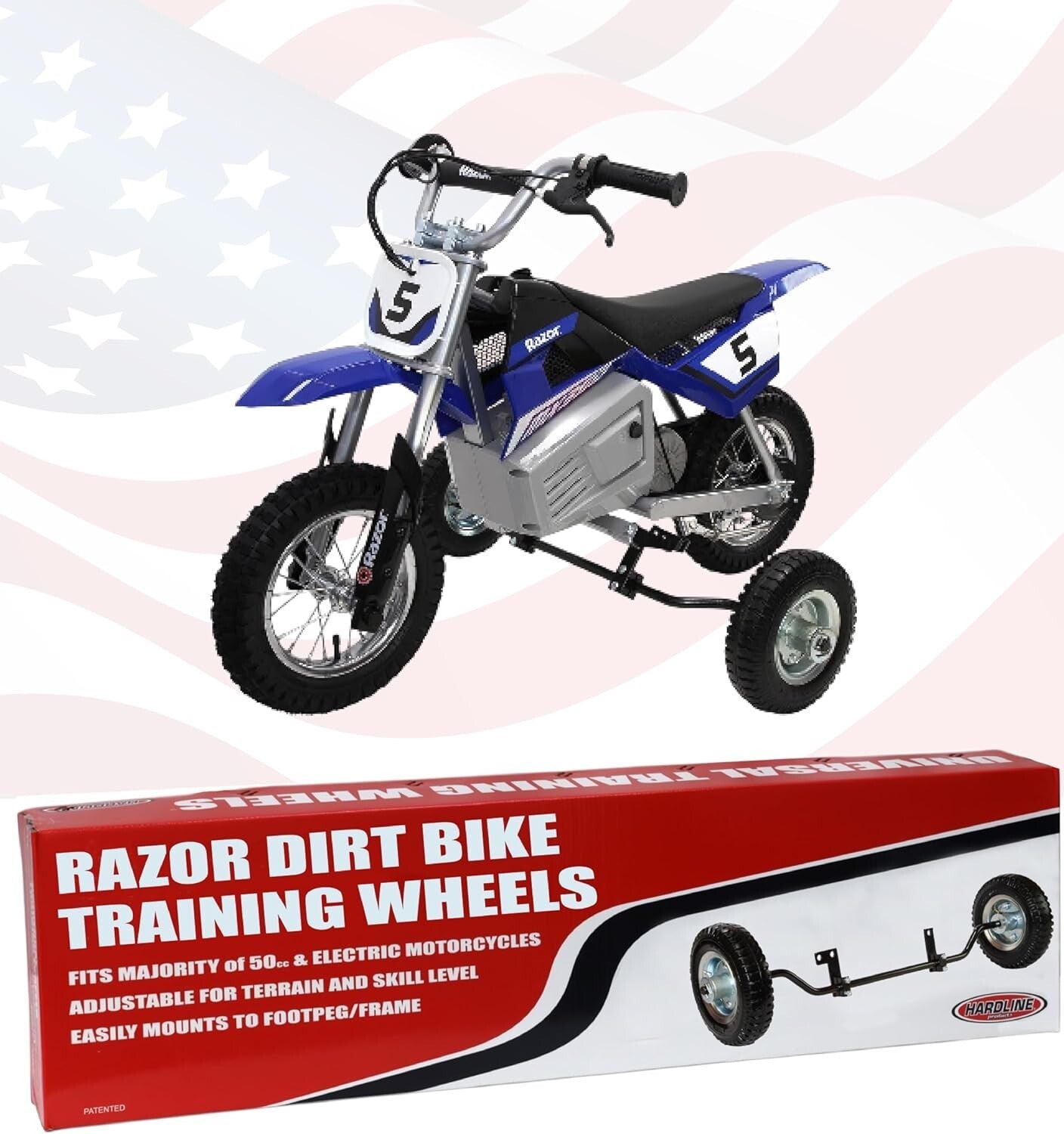 8.25-Inch Adjustable Training Wheels for Razor MX Models - Safe & Durable Design