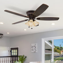 Load image into Gallery viewer, Modern 52-Inch Indoor Ceiling Fan with Reversible Motor &amp; Quick-2-Hang Blades