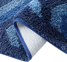 Load image into Gallery viewer, Navy Chevron 23PC Bath Set: Shower Curtain, Rugs &amp; Essentials for Stylish Spaces