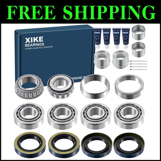 4-Piece Trailer Wheel Hub Kit for 3/4" Axles - LM11949/LM11910 Bearings Included