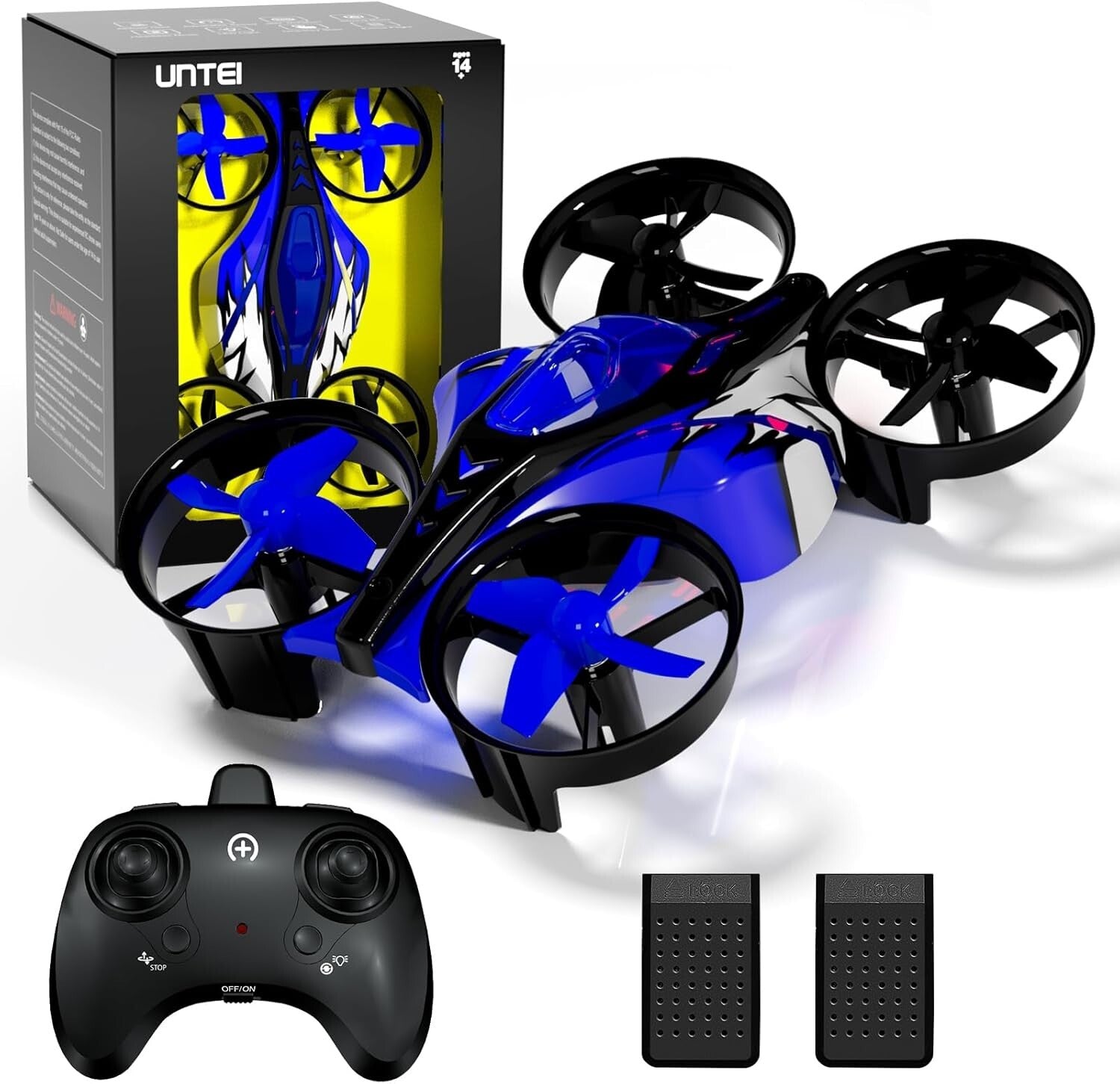 Exciting 2-in-1 Mini Drone & Racing Car for Kids - Remote Control Fun in Blue!