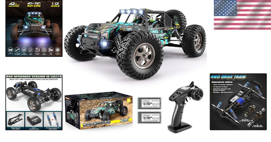 Splash-Proof 1:12 RC Truck - 42KM/H Speed with Dual Batteries for Long Play