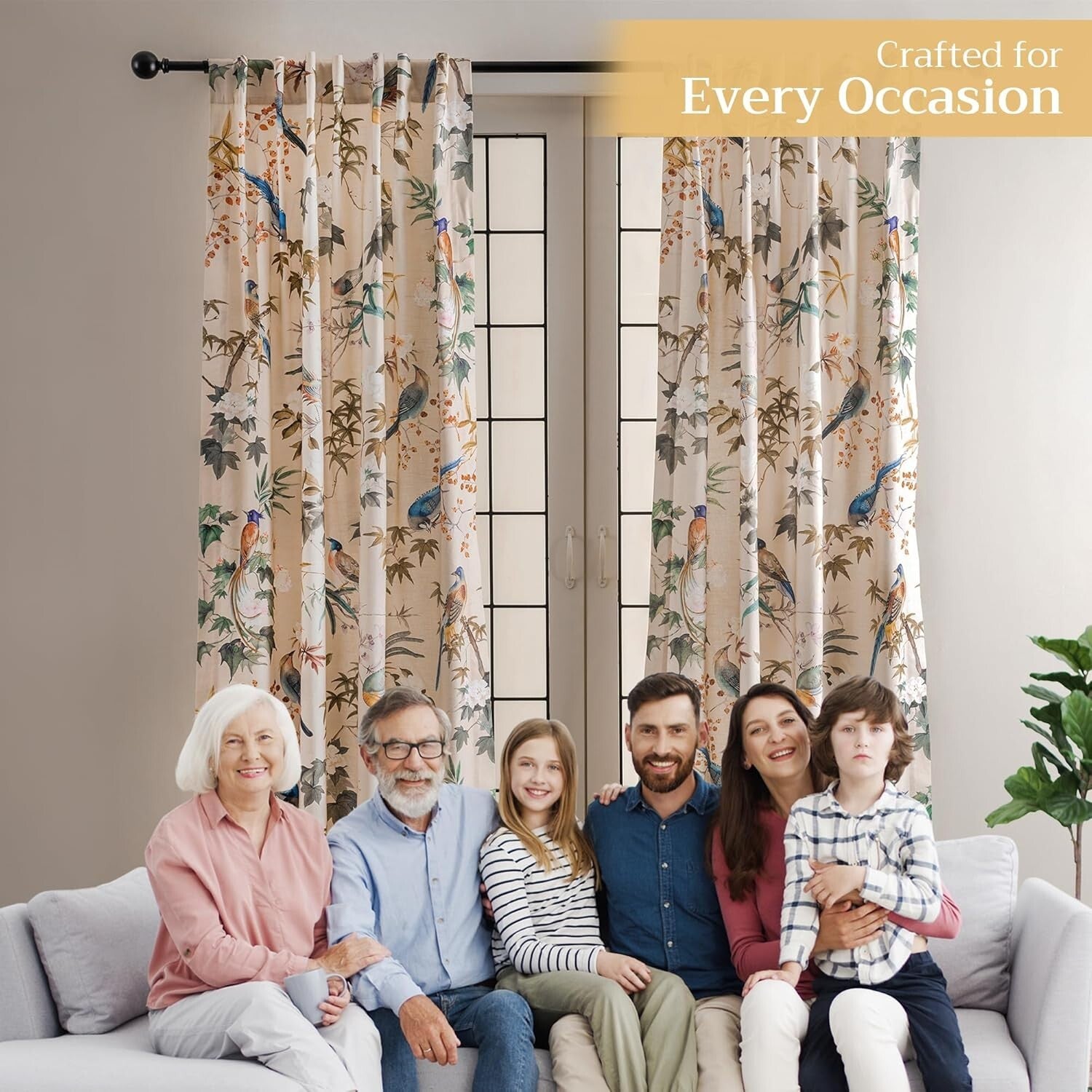 Elegant 84" Cotton Toile Curtains in Beige - Perfect for Cozy Interiors