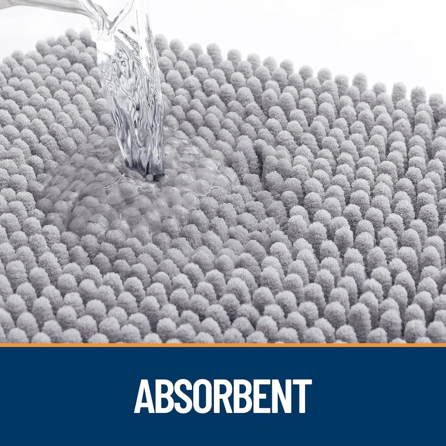 36x24 Absorbent Chenille Dog Mat - Washable, Quick Dry, Non-Slip Entryway Rug