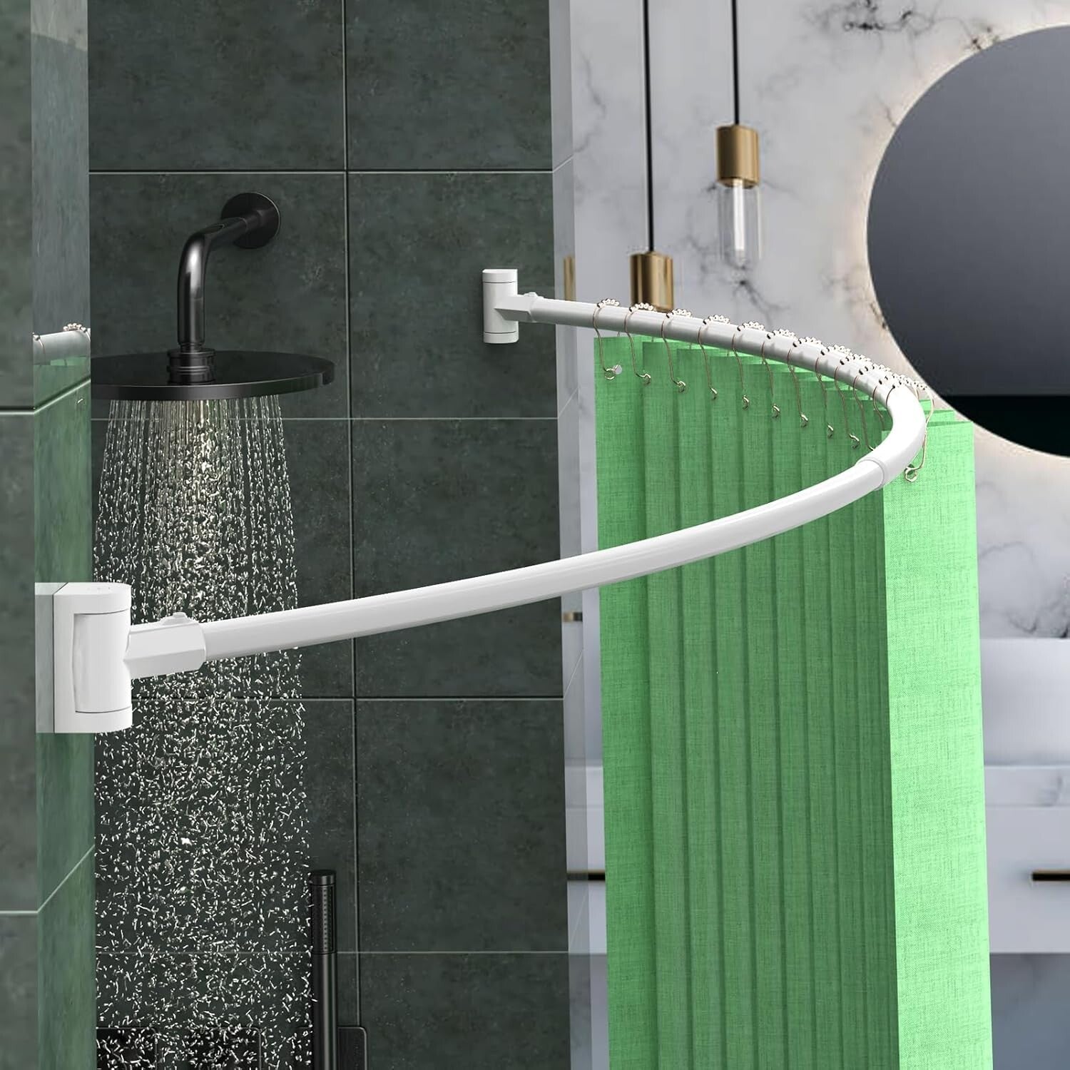 Elegant Curved Shower Curtain Rod 38-72 Inches – Wall Mounted for Ultimate Space