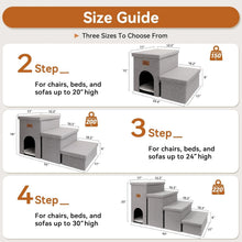 Load image into Gallery viewer, Wide Smok Gray Pet Steps - 3 Steps for High Beds &amp; Cars, Up to 200 lbs Capacity
