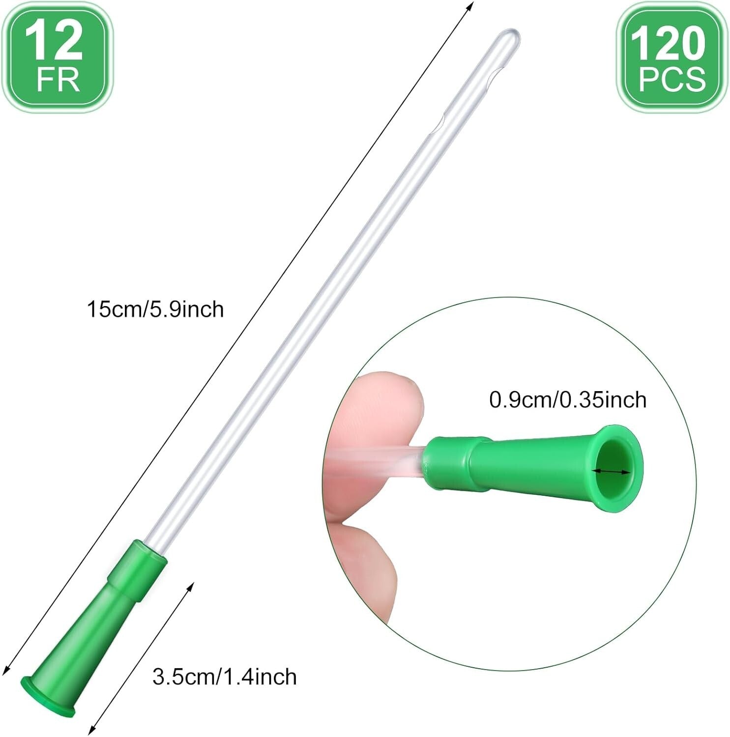 Clear 120-Count PVC Replacement Enema Tubes with Rounded Ends for 12FR Needs