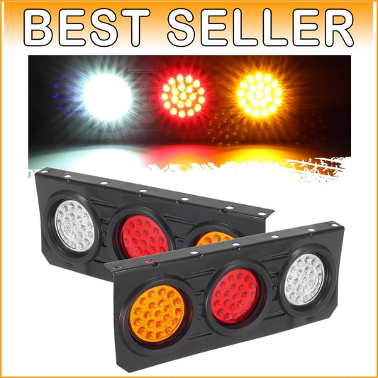 Durable 63 LED Trailer Tail Lights with Iron Bracket - Stop/Turn/Reverse Signals