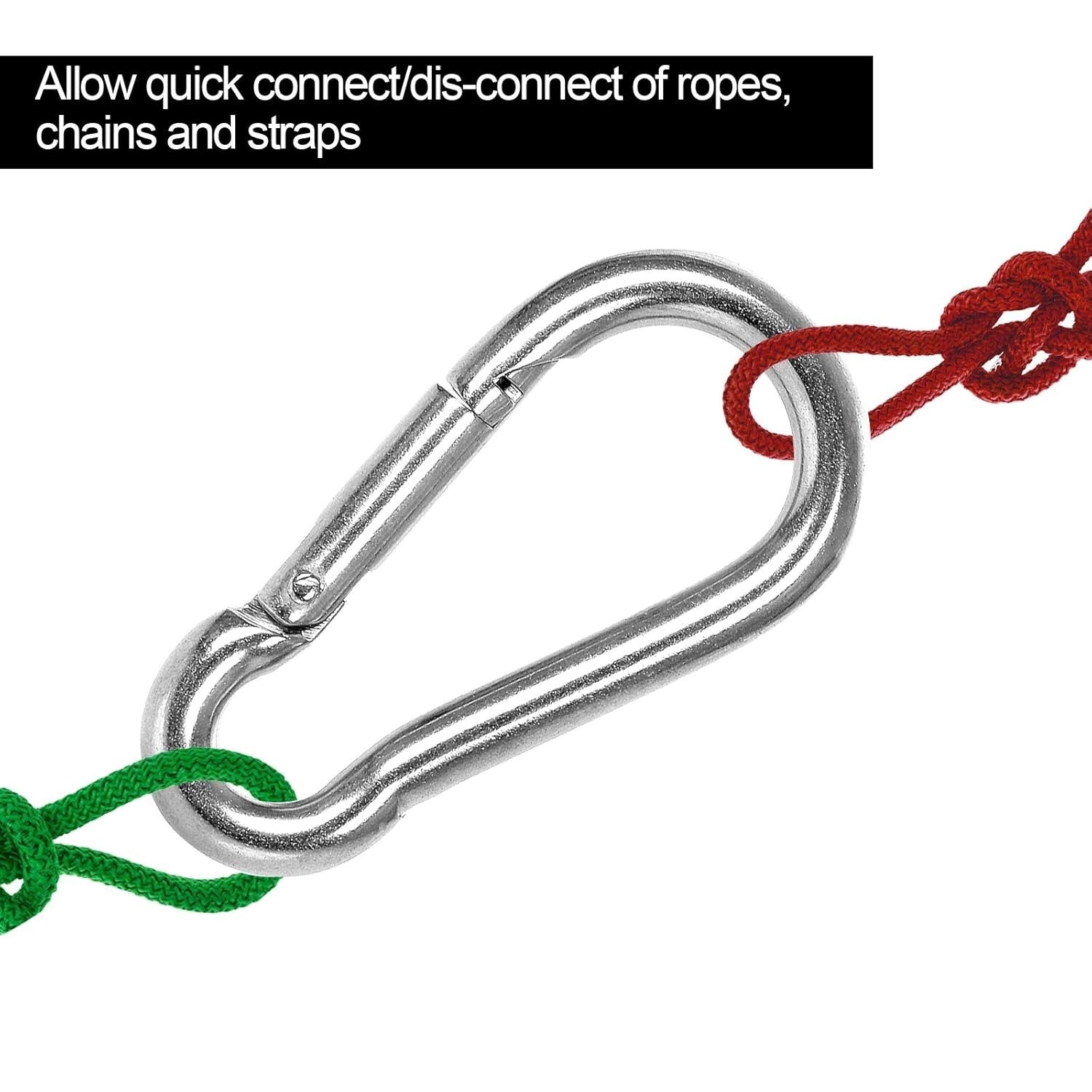 60-Pack Heavy-Duty Galvanized Steel Carabiner Clips, 500Lbs Capacity – M8 Hook