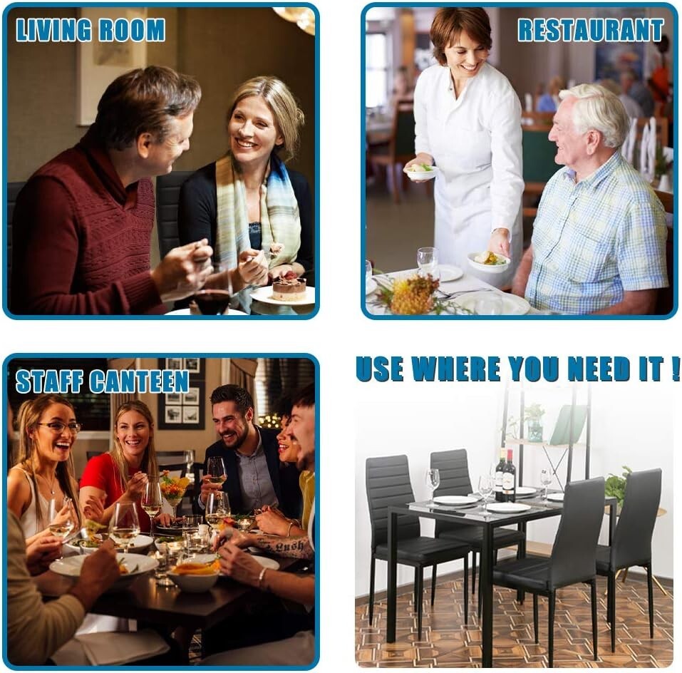 Compact Modern Dining Table Set with Upholstered Chairs - Perfect for Cozy Homes