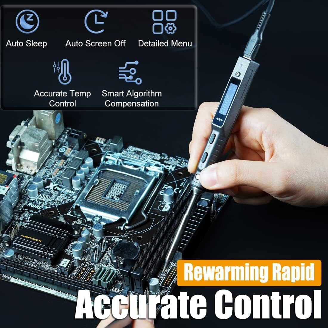 Fast Heating Programmable TS101 Soldering Iron Kit - Includes Everything Needed