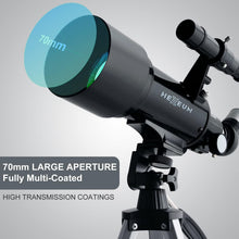 Load image into Gallery viewer, 70mm Aperture Astronomical Telescope with Adjustable Tripod and Wireless Remote