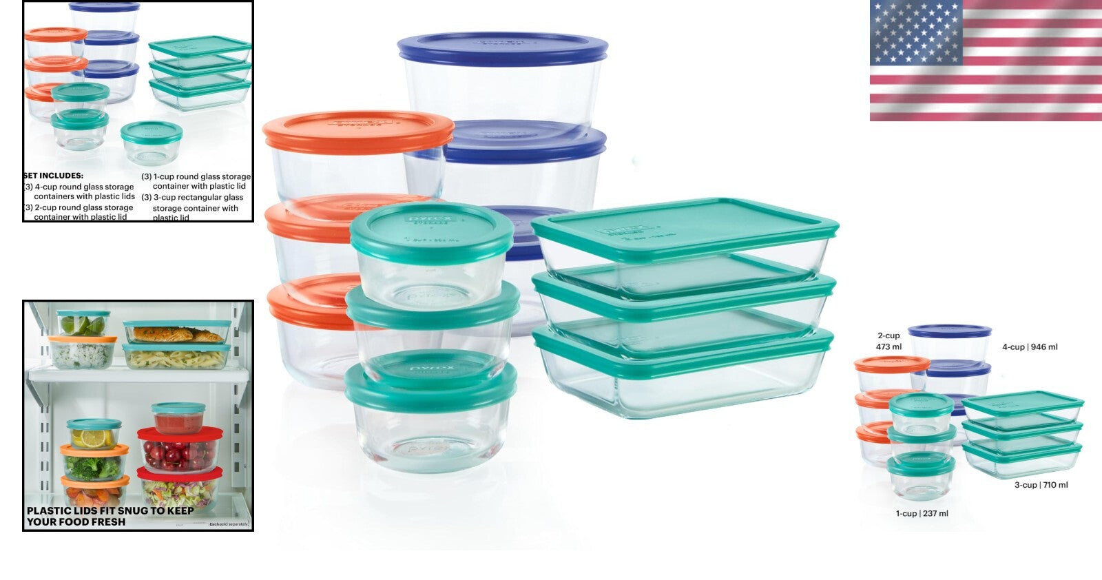 Multi-Sized Glass Food Storage Containers – 24 Pieces for Kitchen Essentials