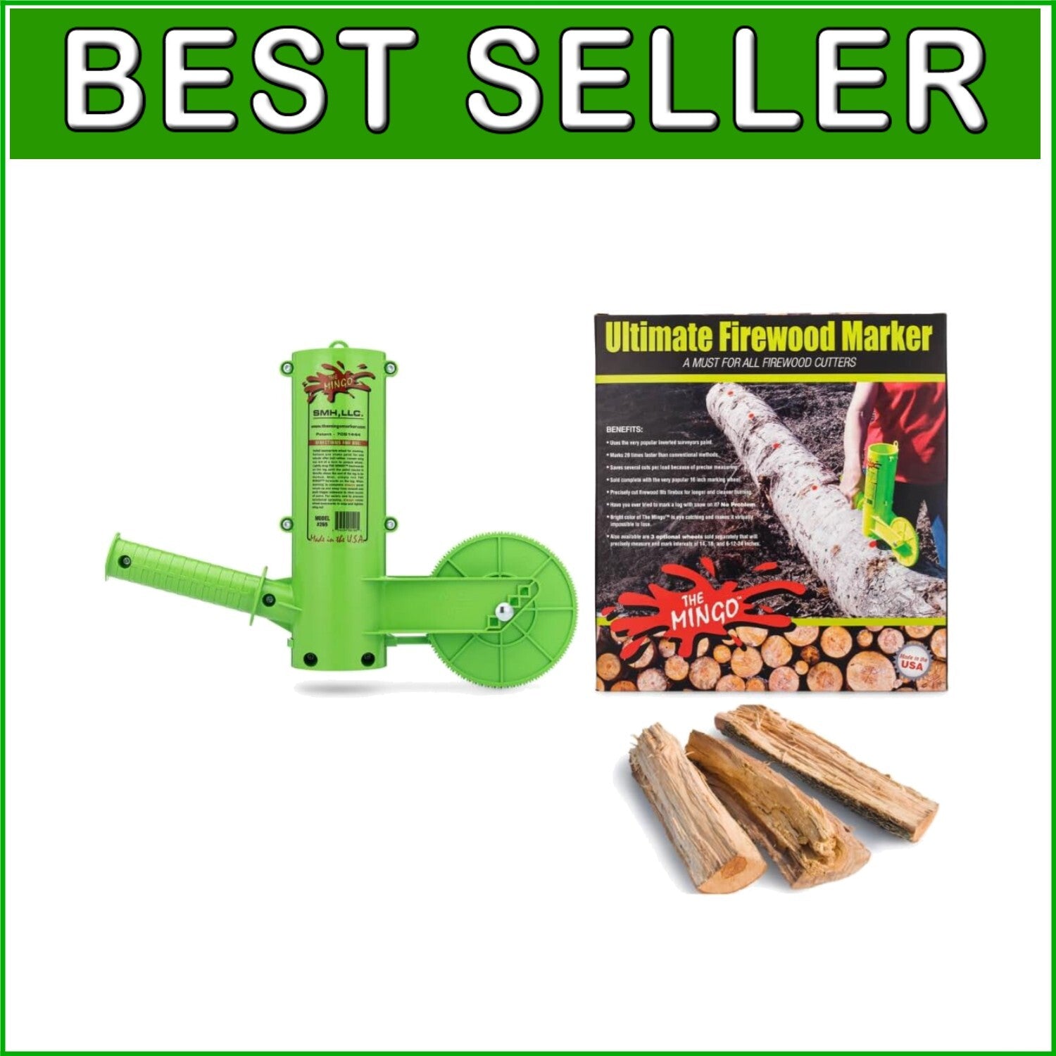 All-Season Firewood Measuring Tool with Special Marking Wheels - Easy & Fast
