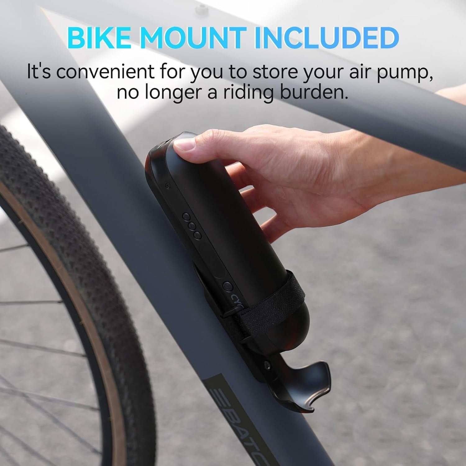 Efficient Tire Inflator with Presta & Schrader Valves - Rechargeable & Cordless