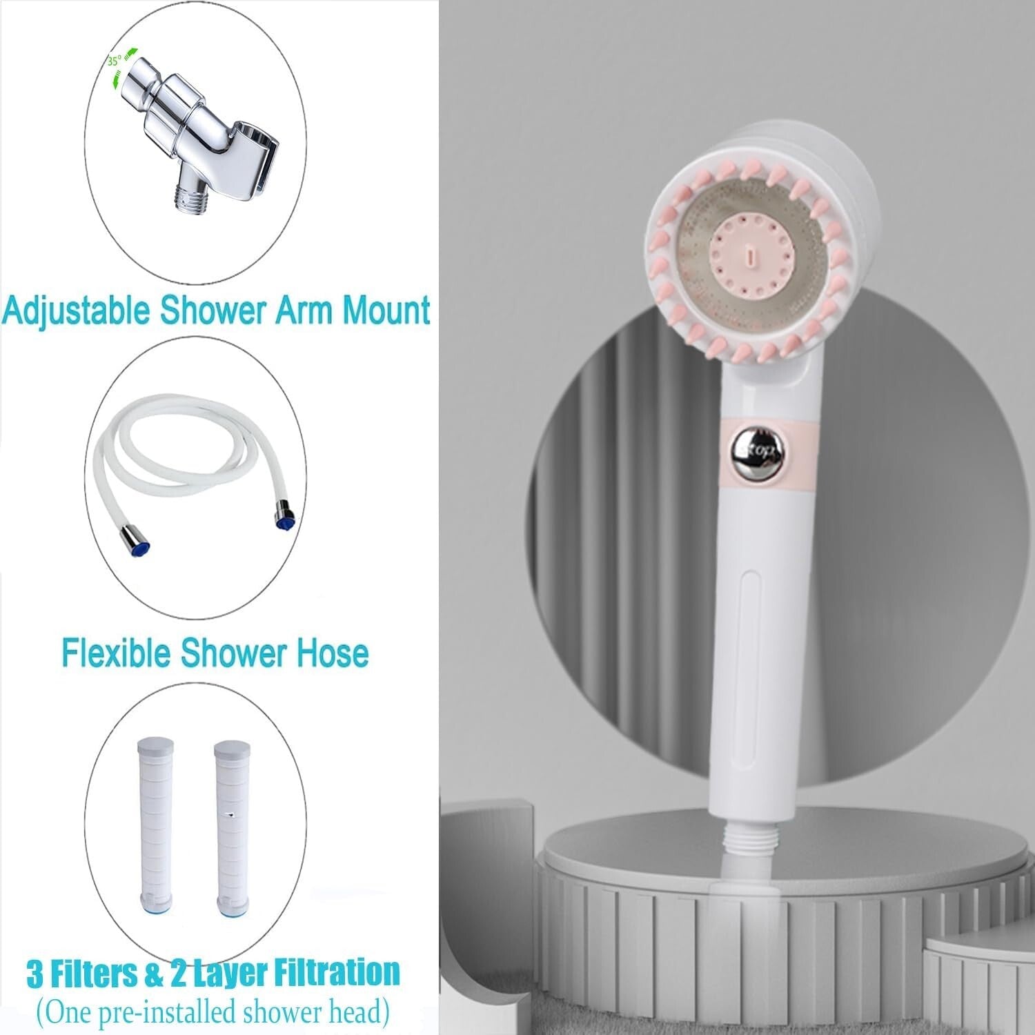 Filtered High Flow Shower Heads - Enjoy Spa-like Luxury with Low Water Pressure