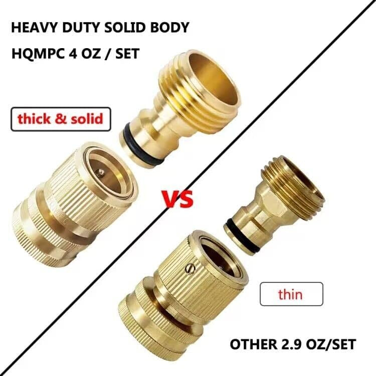 6 Solid Brass Garden Hose Quick Connectors - Leak-Free & Durable Fittings