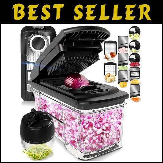Ultimate 6-in-1 Vegetable Chopper and Mandoline Slicer with Bonus Spiralizer