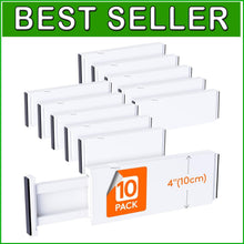 Load image into Gallery viewer, Expandable 10 Pack Drawer Dividers 4" High for Versatile Organizing Solutions