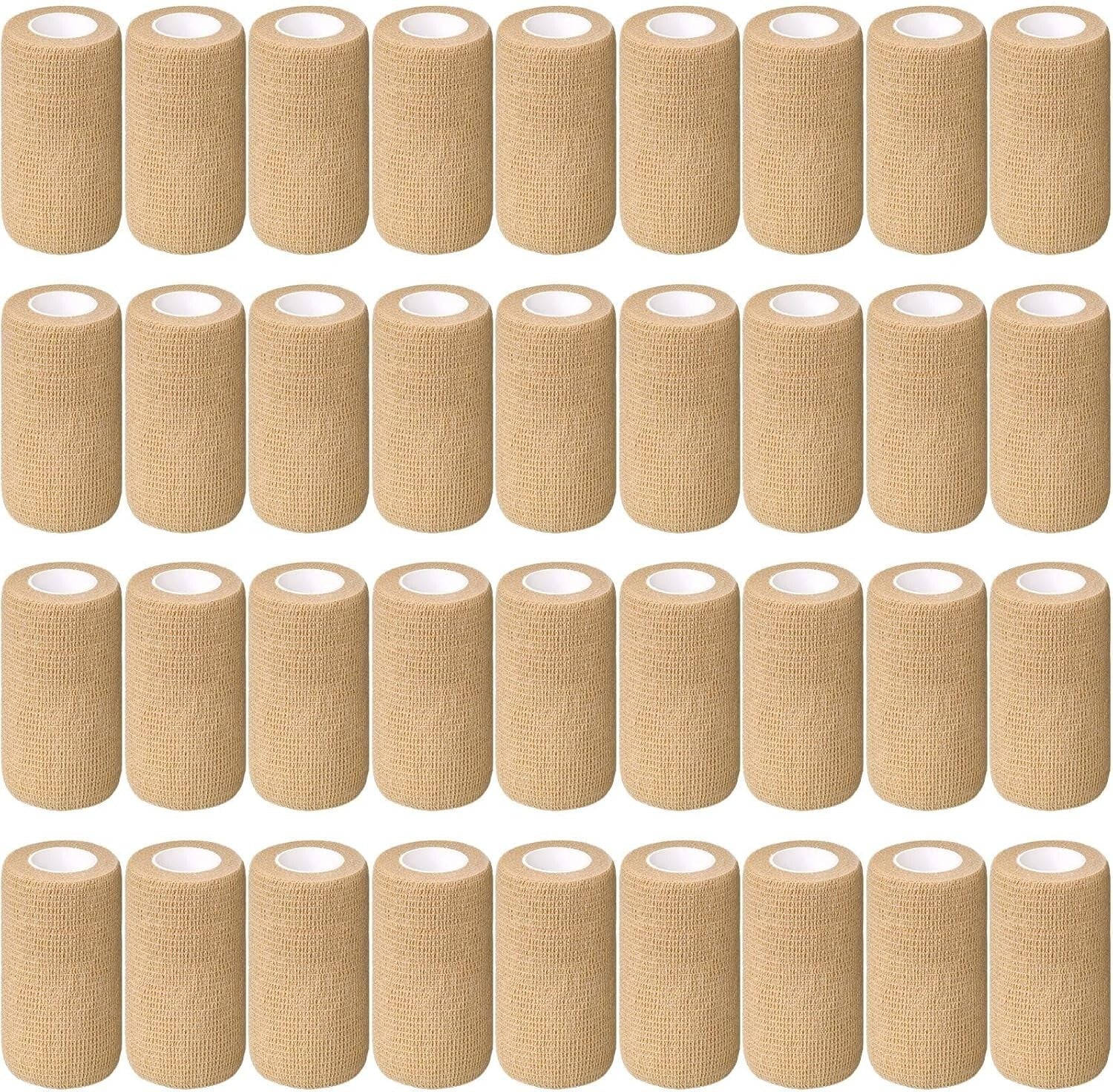36 Pcs Self-Adherent Elastic Bandage Wrap - Breathable Cohesive Tape for Sports