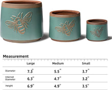 Load image into Gallery viewer, Turquoise Terracotta Pots Set of 2 with Drainage Holes for Indoor/Outdoor Use