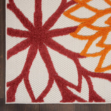 Load image into Gallery viewer, Tropical Floral Area Rug - Stain-Resistant Red Multicolor Fabric 3' x 5'