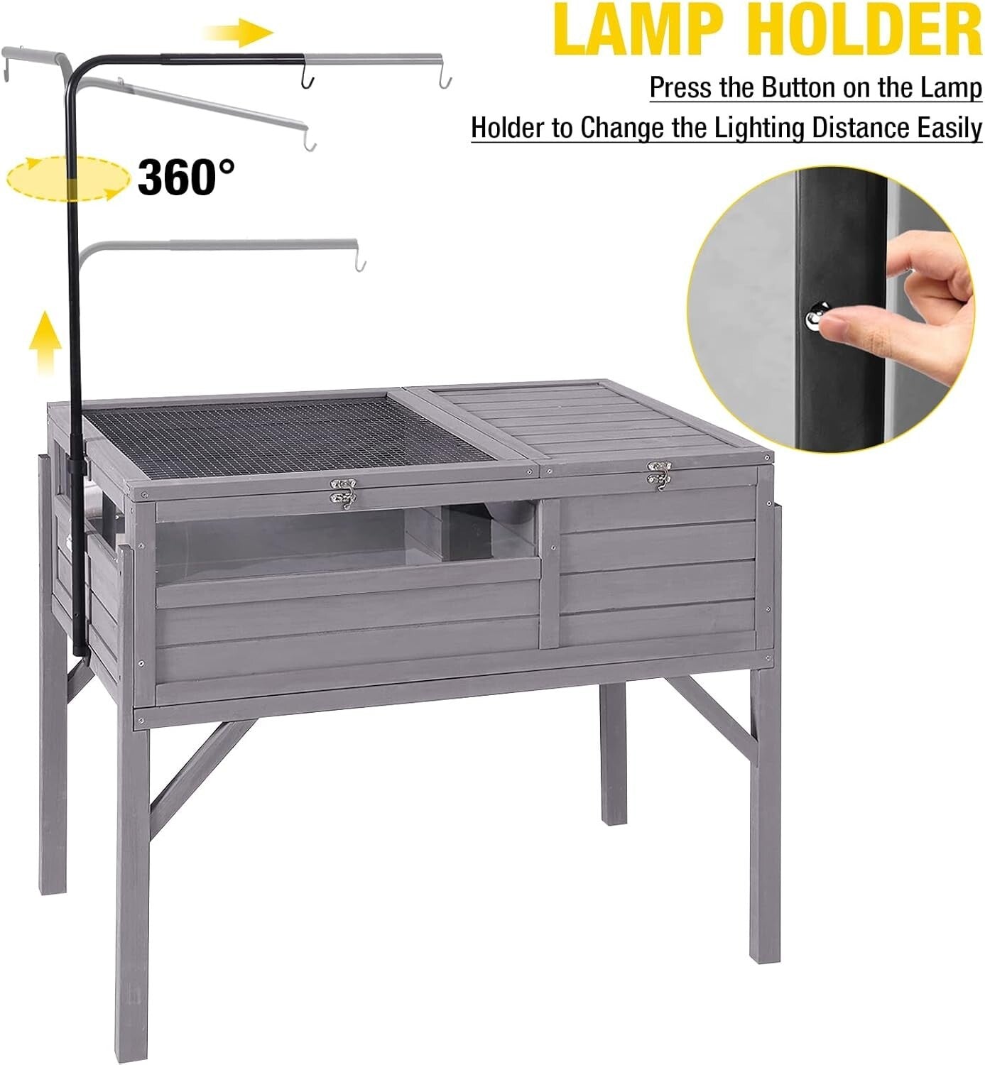 Spacious Wooden Tortoise House with Detachable Legs and Multifunctional Design