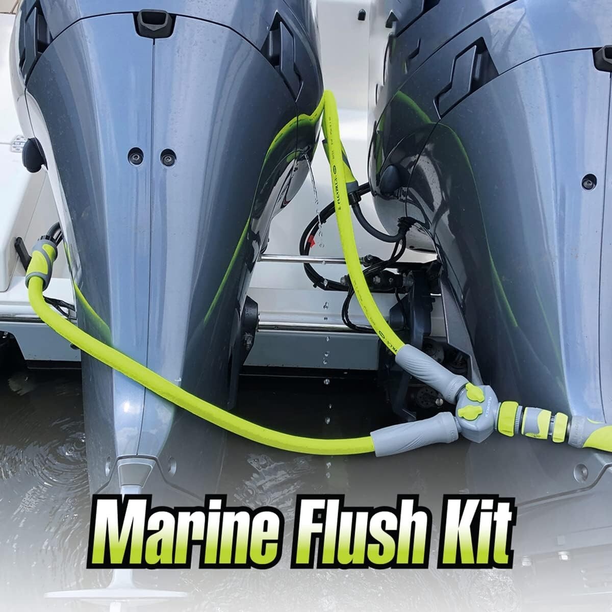 Convenient 6-Piece Outboard Motor Flush Kit with SwivelGrip Hoses - ZillaGreen