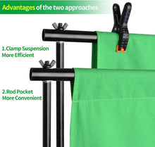 Load image into Gallery viewer, Multi-Functional Green Screen Stand with 100% Cotton Backdrop - Ideal for Events