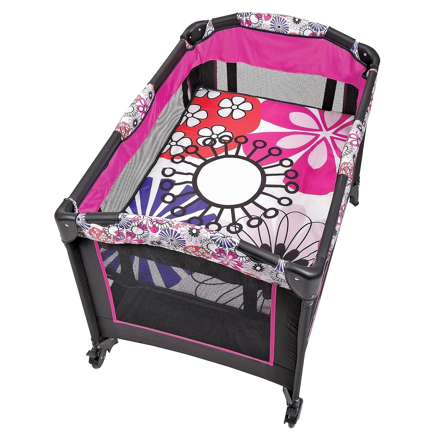 Lightweight Nursery Center Playard in Floral Garden – Ideal for Toddlers