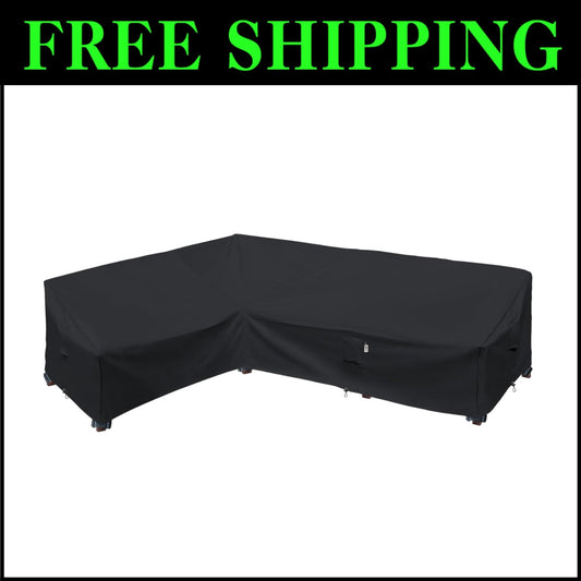 Durable L-Shaped Sofa Cover for 83 x 115 Inch Sectionals - Weatherproof Design