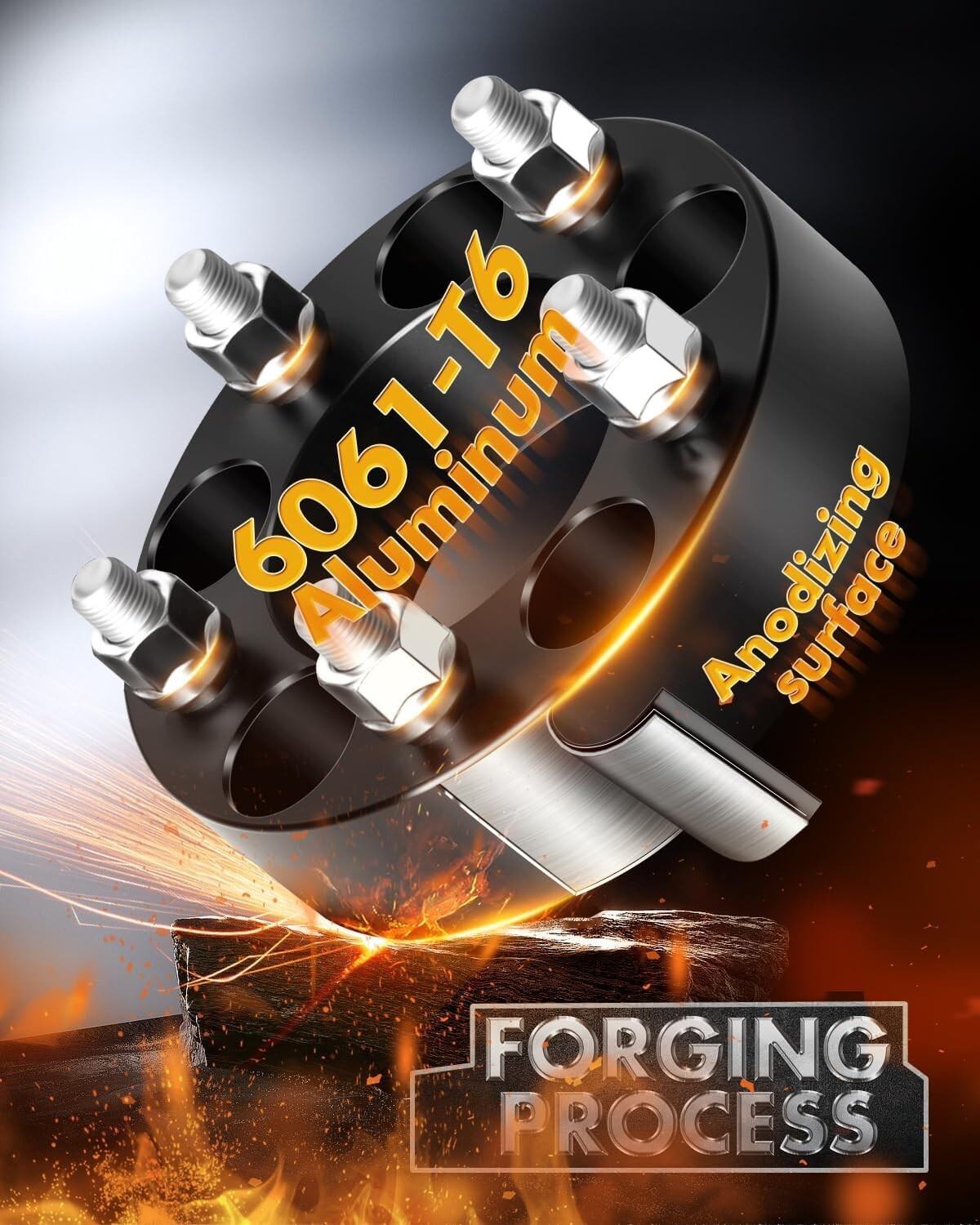 Forged Wheel Spacers 5x4.5" with DACROMAT Bolts - Enhance Jeep Performance