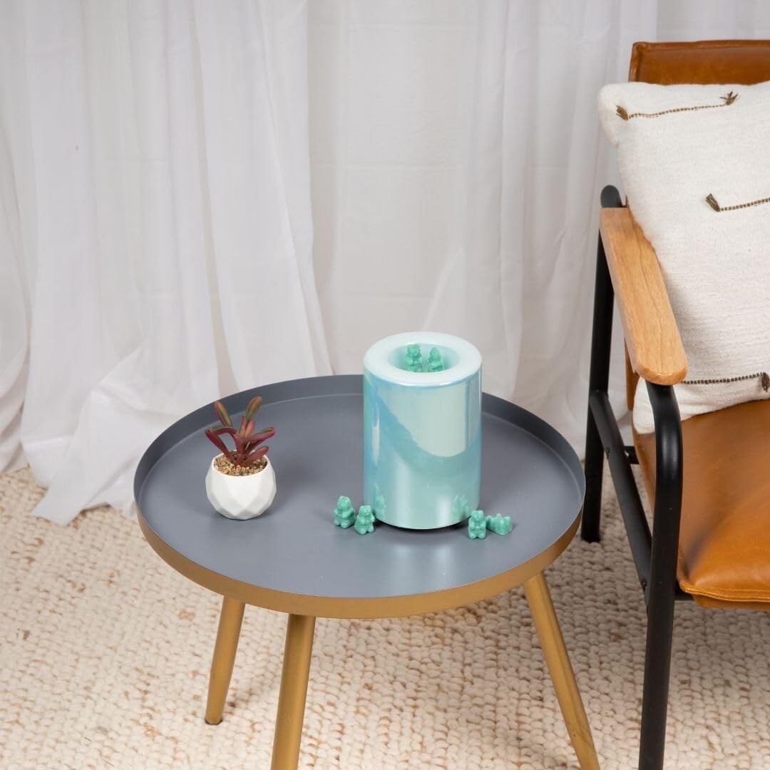 Elegant Blue Electric Wax Melter - Timer, LED Light & Easy Wax Removal Dish