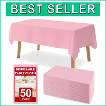 Load image into Gallery viewer, Lightweight Pink Tablecloths - 50 Disposable Covers for Weddings &amp; Picnics