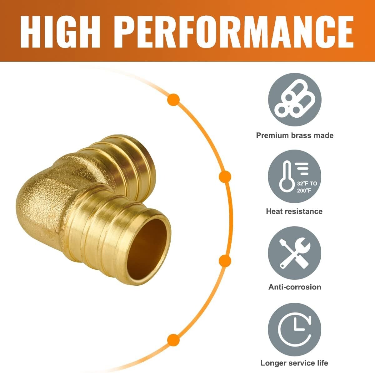 Versatile 3/4" Lead-Free PEX 90° Elbow Fittings - 25-Pack for Safe Installations