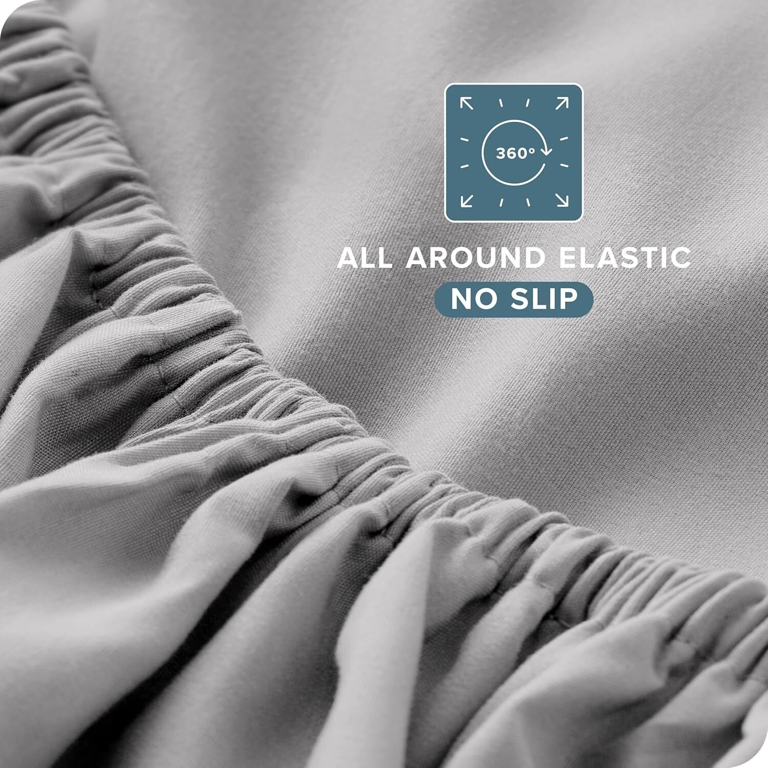 4-Piece Full XL Microfiber Bed Sheets with Deep Pockets - Light Grey Elegance