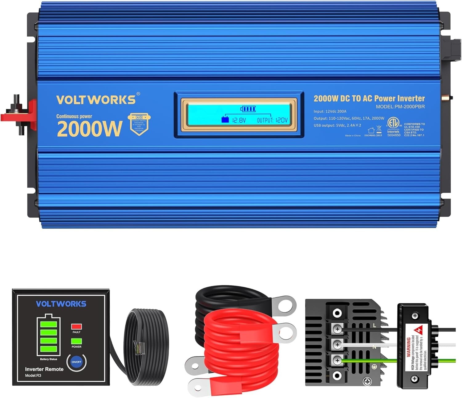 2000W Remote-Controlled Inverter with Dual USB Ports for Outdoor Adventures