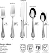 Load image into Gallery viewer, Stain Resistant 65-Piece Stainless Steel Flatware Set with Serving Utensils