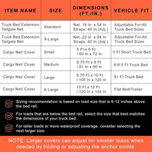 Load image into Gallery viewer, 84" Adjustable Cargo Net with Easy Storage for Trucks and Outdoor Adventures