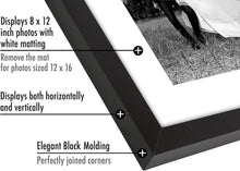 Load image into Gallery viewer, Classic Black Photo Frames - 12x16/8x12 Set of 4 for Vertical/Horizontal Display