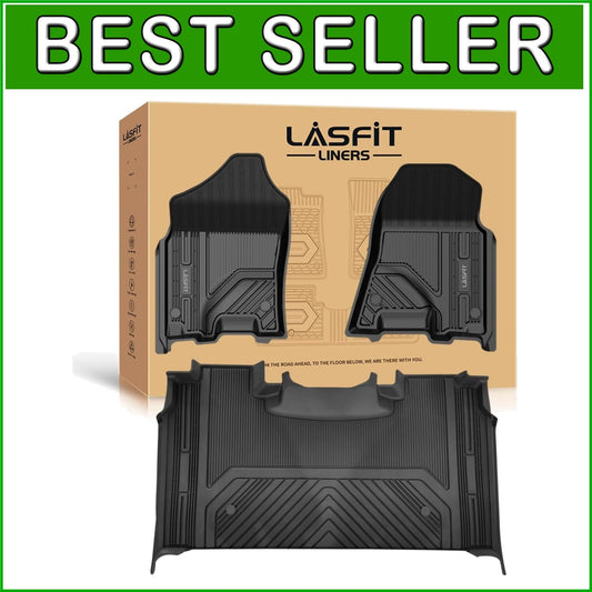 Durable Black Floor Liners for Ram 1500 Crew Cab 2019-2024 with Raised Edges