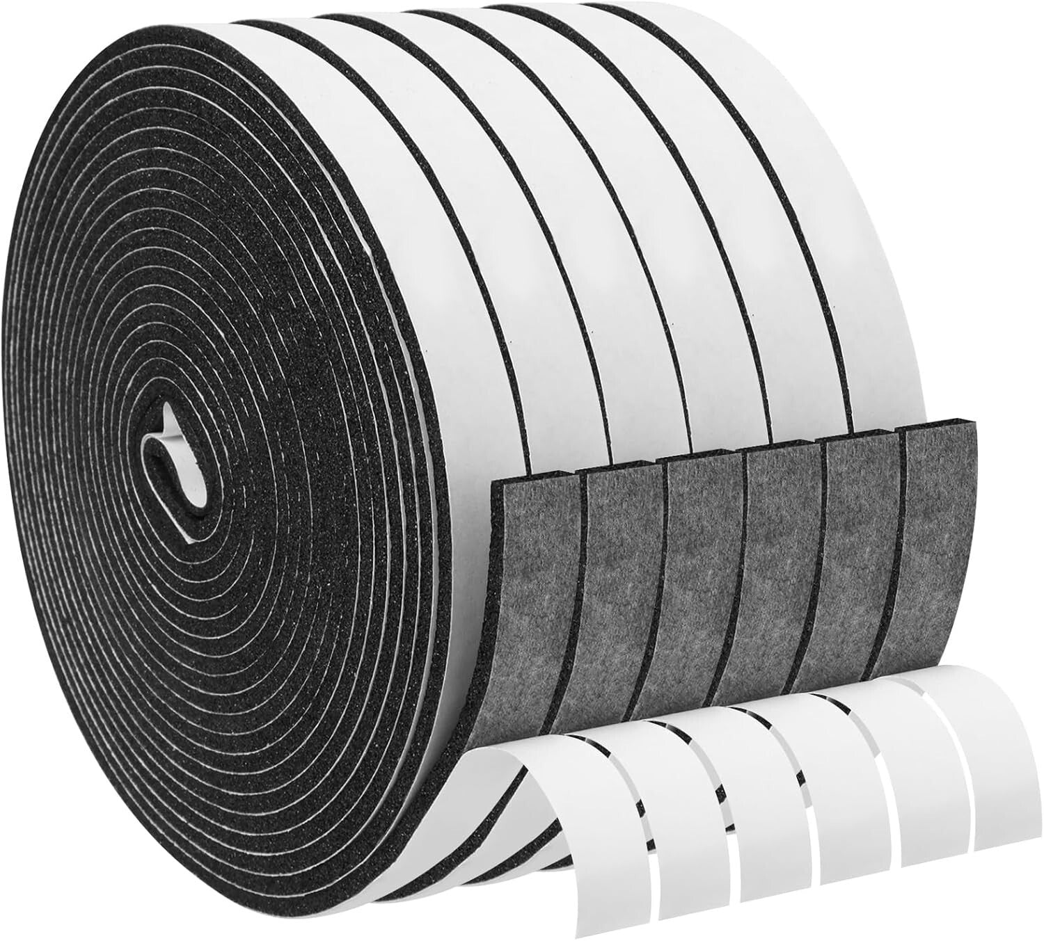 1/2in x 1/8in Foam Weather Stripping Door Seal for Noise and Draft Reduction