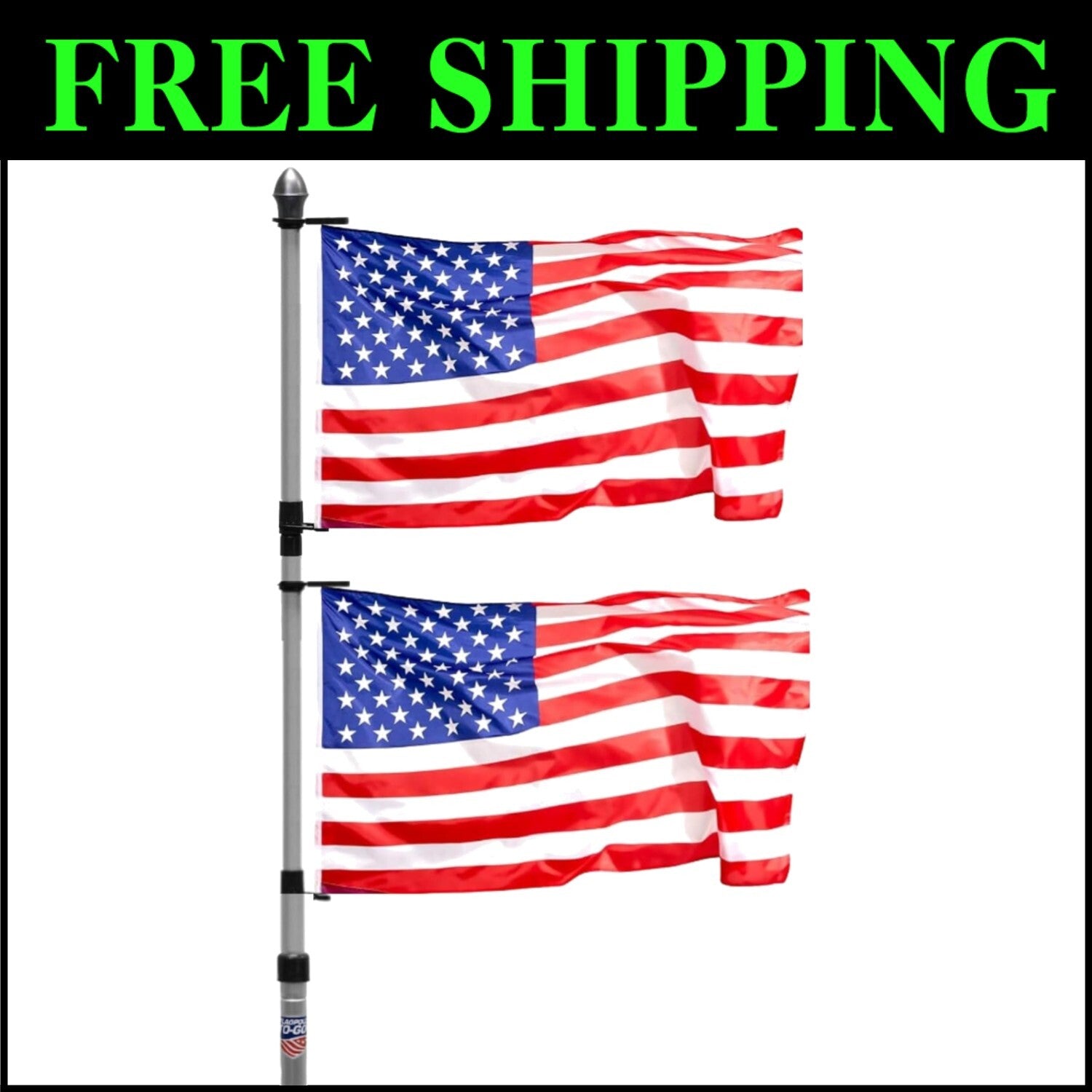 Lightweight 14'4" Telescoping Flagpole with Clips - Perfect for Sports Events