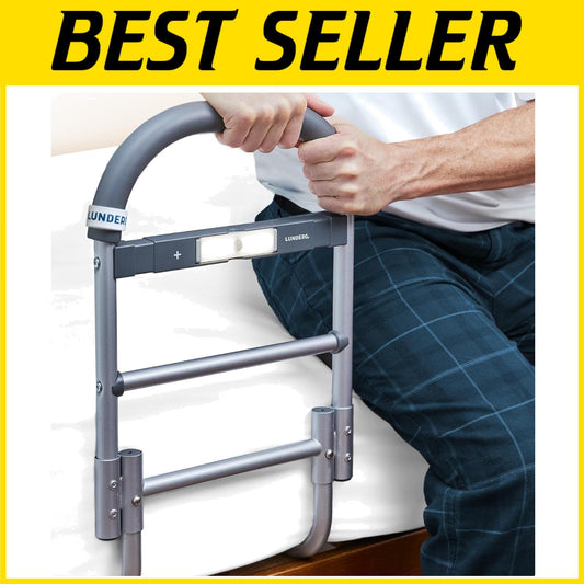 Ergonomic Bed Grab Rail with Motion Light - Ideal for Elderly & Surgery Patients