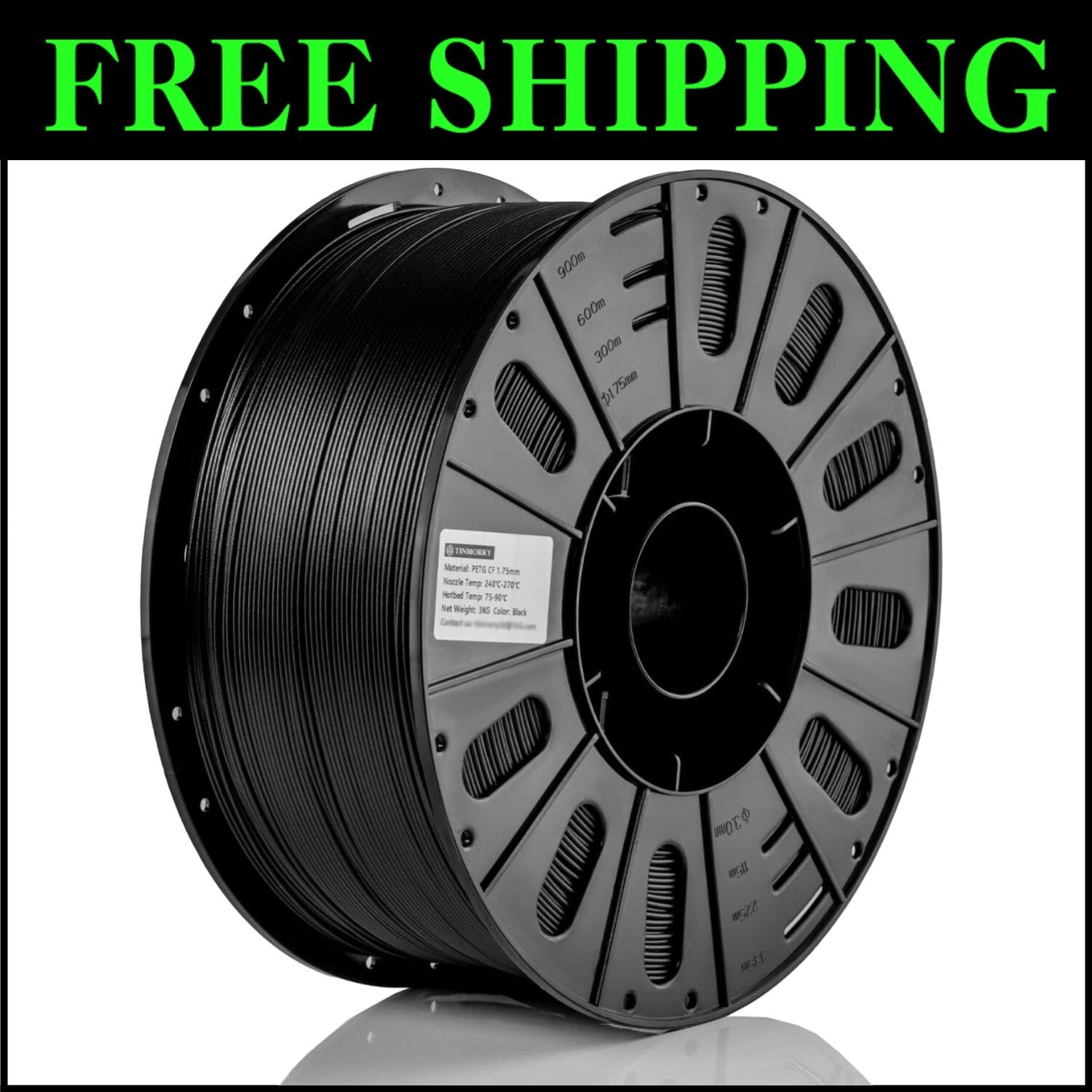 Premium 1.75mm PETG-CF Filament 3KG - Best for Bambu LAB and Creality Printers