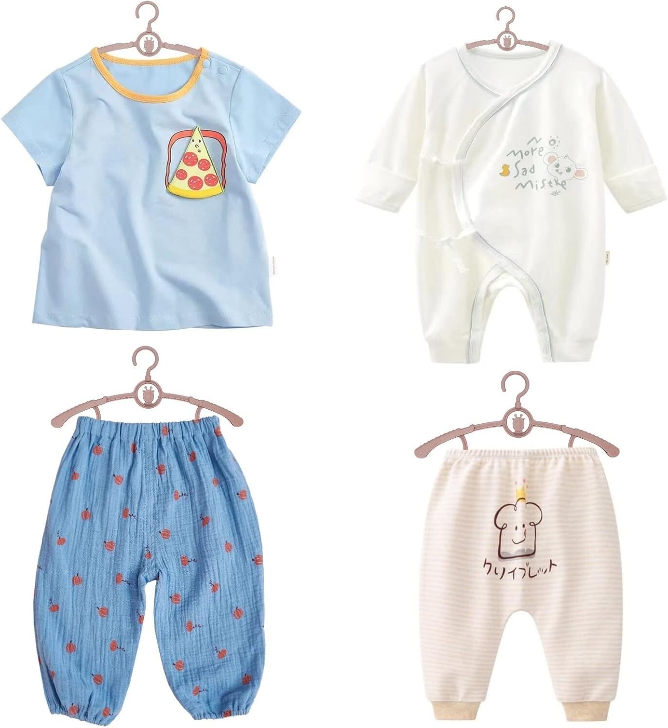 50 Adjustable Toddler Hangers with 360° Hook - Non-Slip Baby Clothes Solution